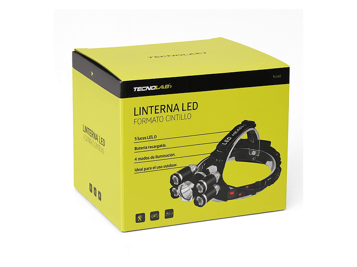 Linterna Cintillo Led Tecnolab 5 Focos Recargable TL143 6