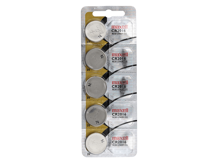 Pack 5 Pilas CR 2016 3v Maxell Tipo Botón Holograma 1