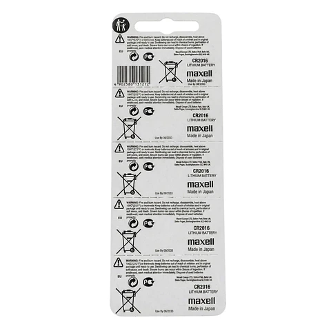 Pack 5 Pilas CR 2016 3v Maxell Tipo Botón Holograma