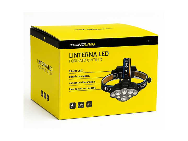 Linterna Cintillo Led Tecnolab 8 Focos Recargable TL143 3