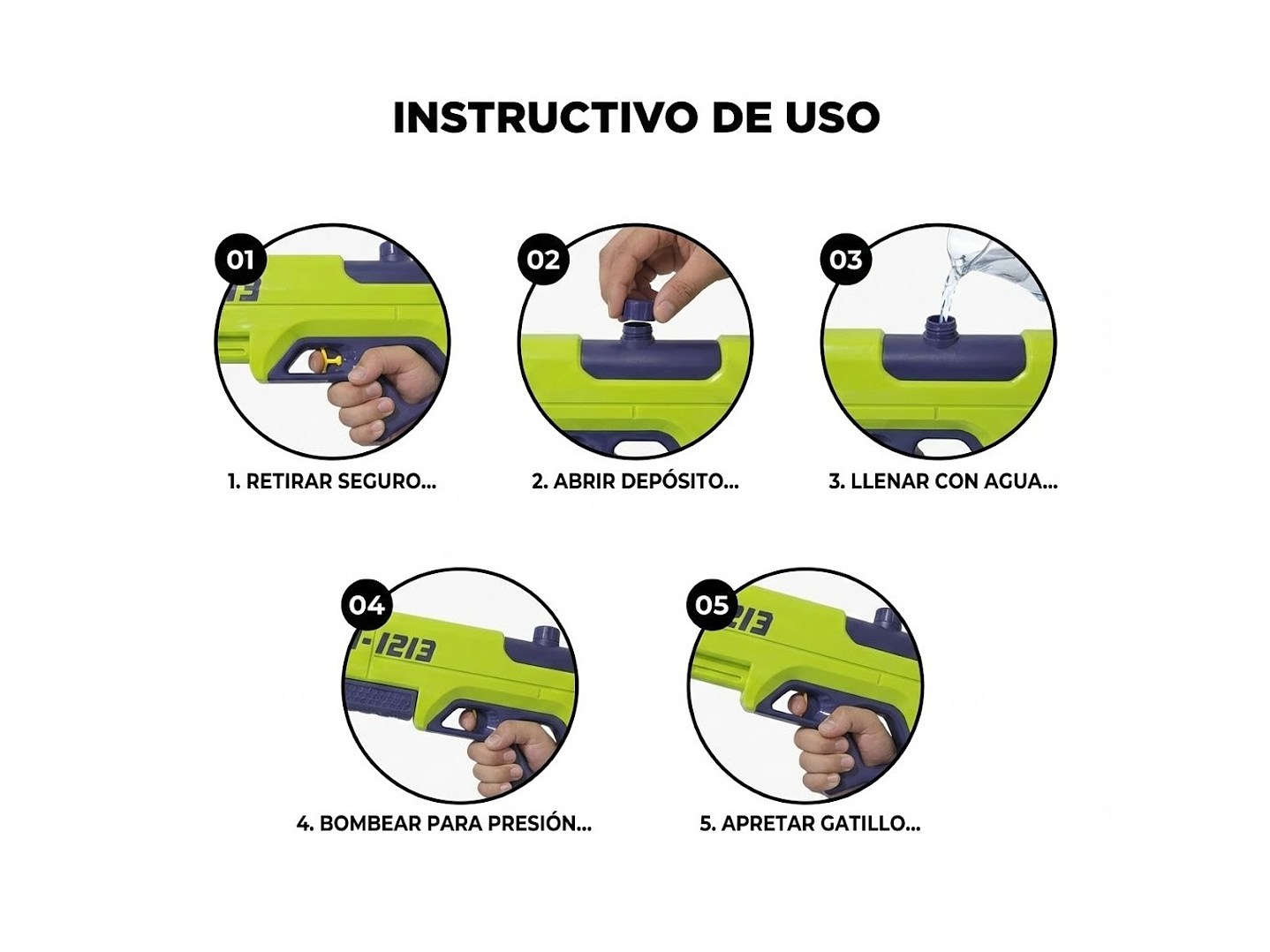 Juguete Pistola Lanza Agua Doble Chorro 400ml DBG1604G 5