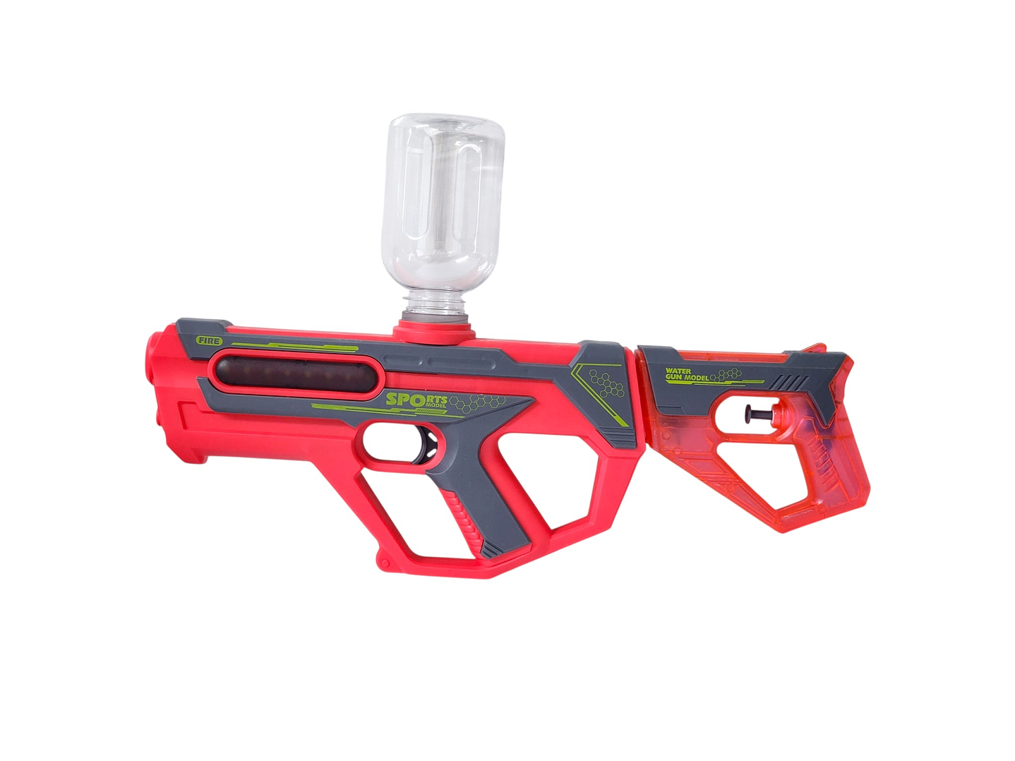 Juguete Pistola Lanza Agua 2 En 1 Recargable DBG1658R Rojo 1