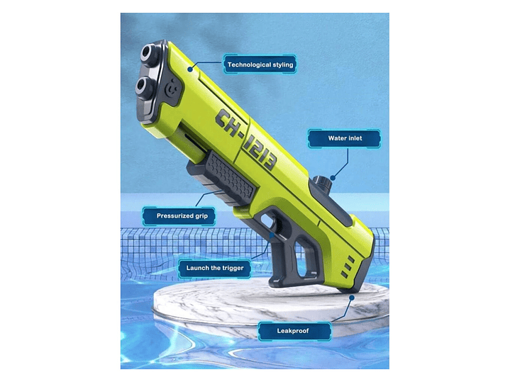 Juguete Pistola Lanza Agua Doble Chorro 400ml DBG1604G 6