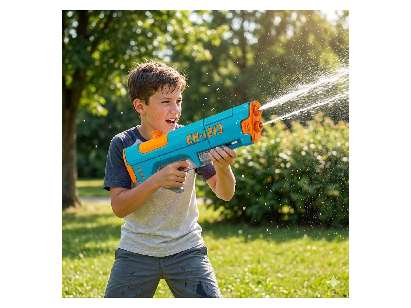 Juguete Pistola Lanza Agua Doble Chorro 400ml DBG1604BL 7