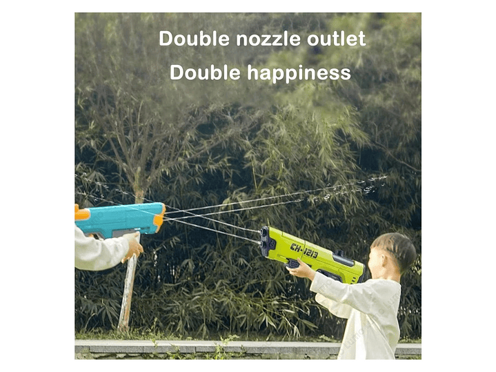 Juguete Pistola Lanza Agua Doble Chorro 400ml DBG1604G 7