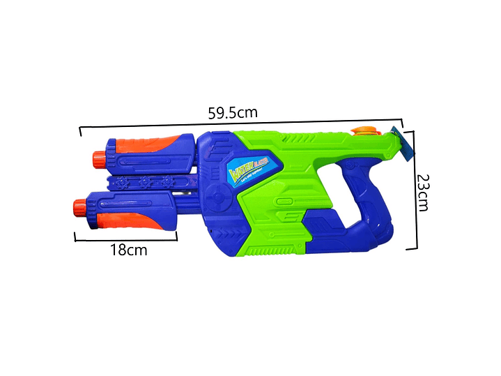 Juguete Pistola Lanza Agua Doble Cañon 890ml DBG1633 6