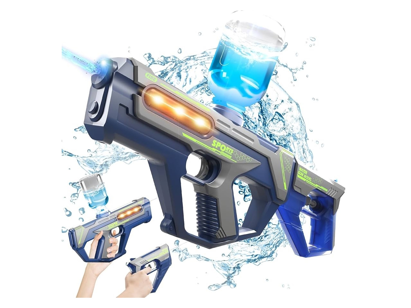 Juguete Pistola Lanza Agua 2 En 1 Recargable DBG1658BL Azul 6