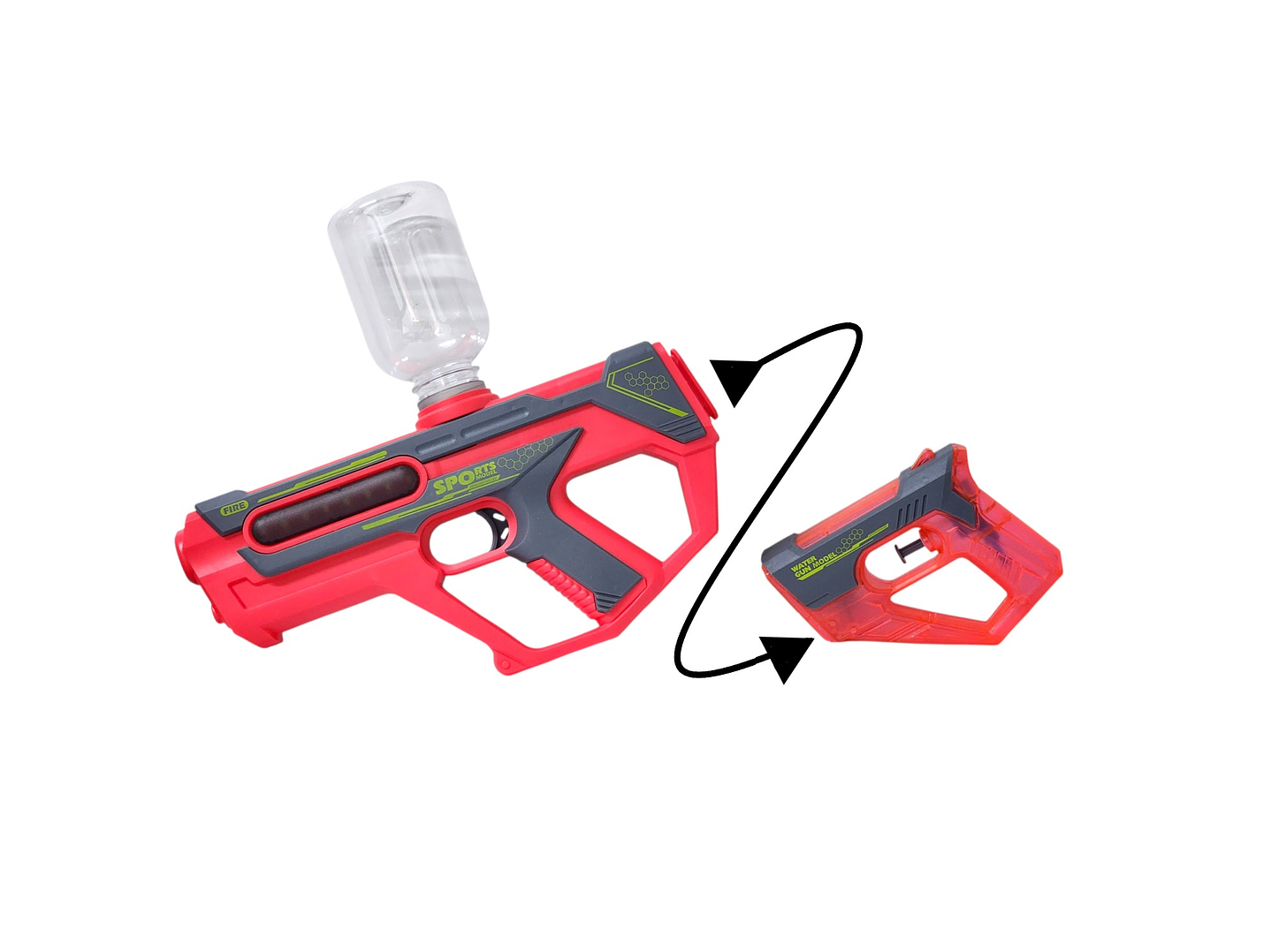 Juguete Pistola Lanza Agua 2 En 1 Recargable DBG1658R Rojo 4