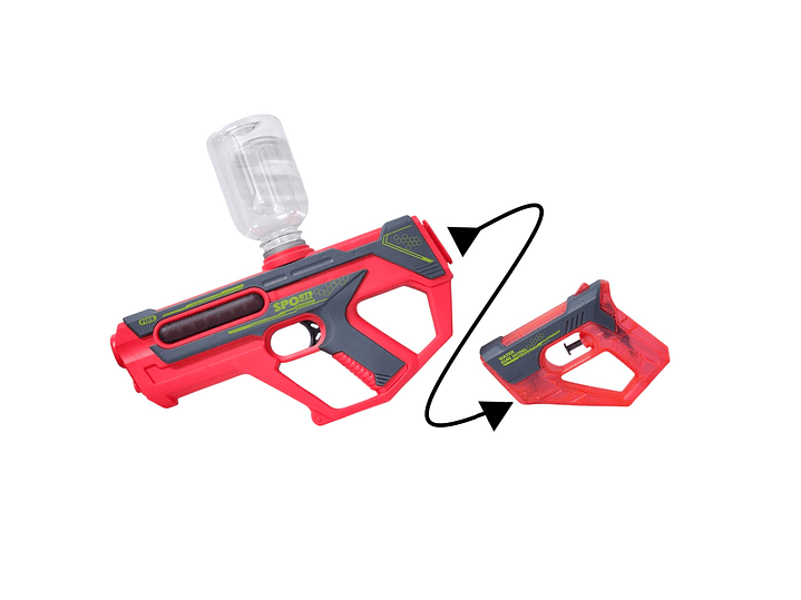 Juguete Pistola Lanza Agua 2 En 1 Recargable DBG1658R Rojo 4