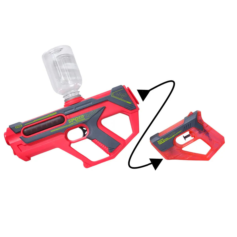 Juguete Pistola Lanza Agua 2 En 1 Recargable DBG1658R Rojo 4