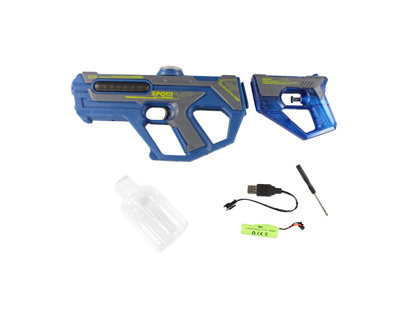 Juguete Pistola Lanza Agua 2 En 1 Recargable DBG1658BL Azul 8