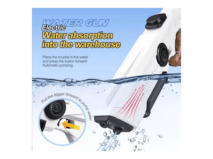 Juguete Pistola Agua Recargable Absorción DBG1657BL Azul 6