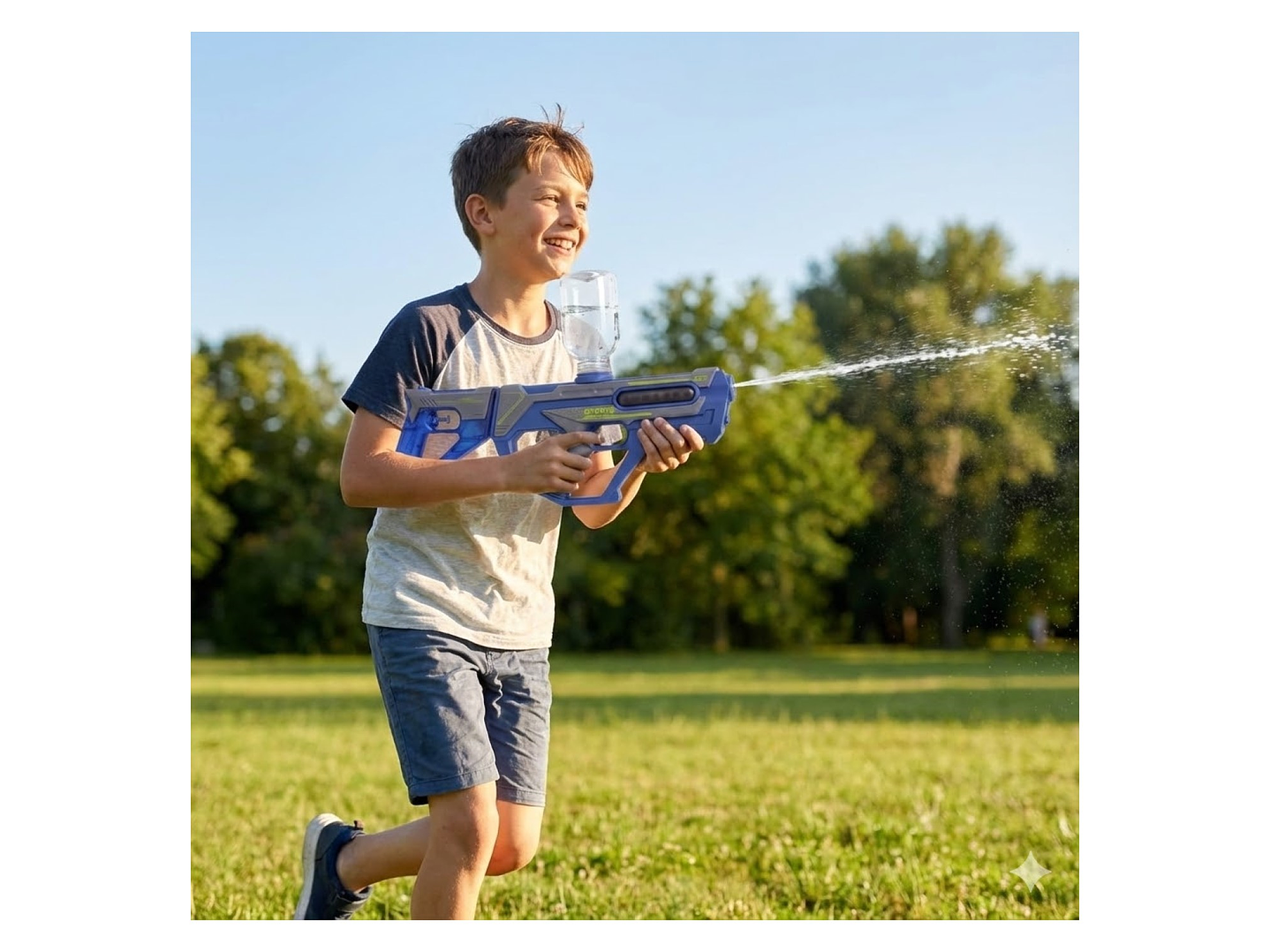 Juguete Pistola Lanza Agua 2 En 1 Recargable DBG1658BL Azul 9