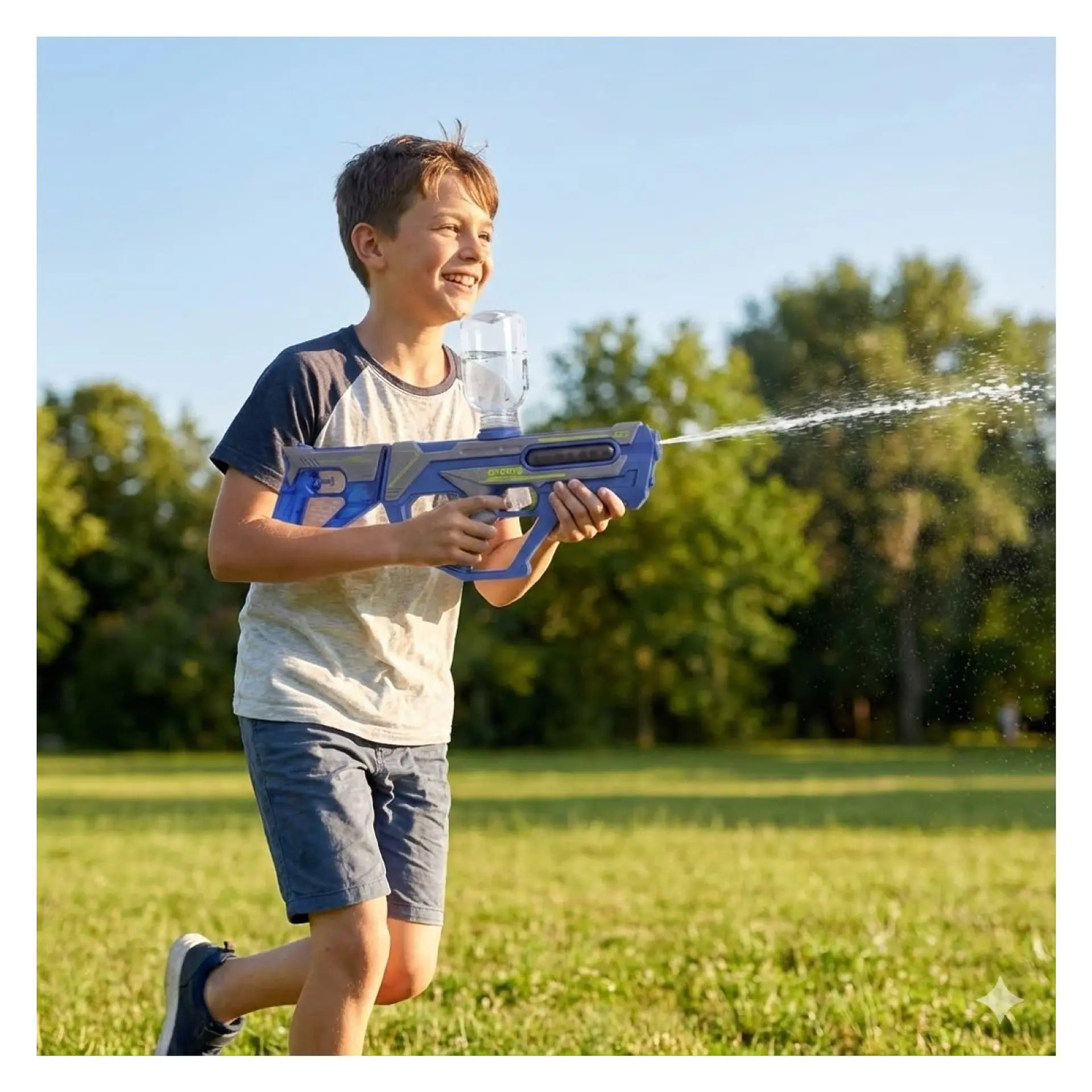 Juguete Pistola Lanza Agua 2 En 1 Recargable DBG1658BL Azul 9