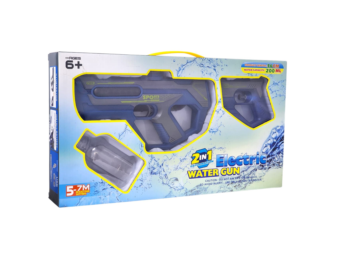 Juguete Pistola Lanza Agua 2 En 1 Recargable DBG1658BL Azul 10