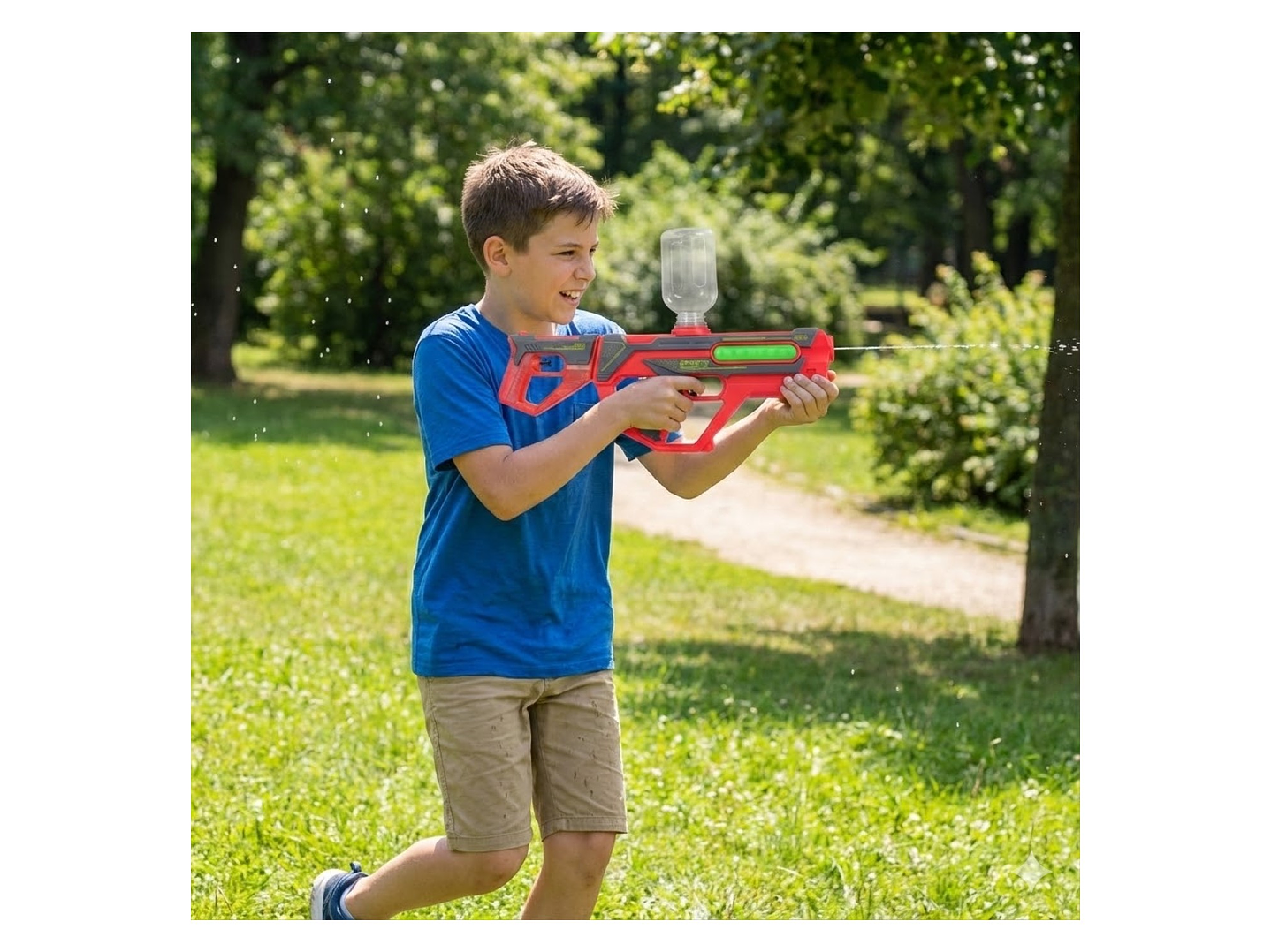 Juguete Pistola Lanza Agua 2 En 1 Recargable DBG1658R Rojo 7