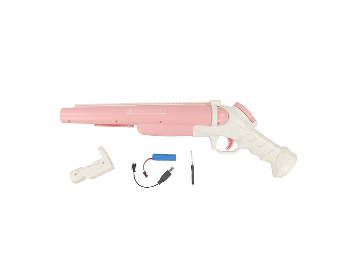 Juguete Pistola Lanza Agua Eléct Doble Cañon DBG1656P Rosa 4