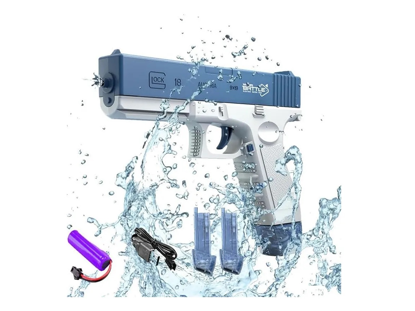 Pistola de Agua Eléctrica Recargable Presión DBG1653 Azul 4