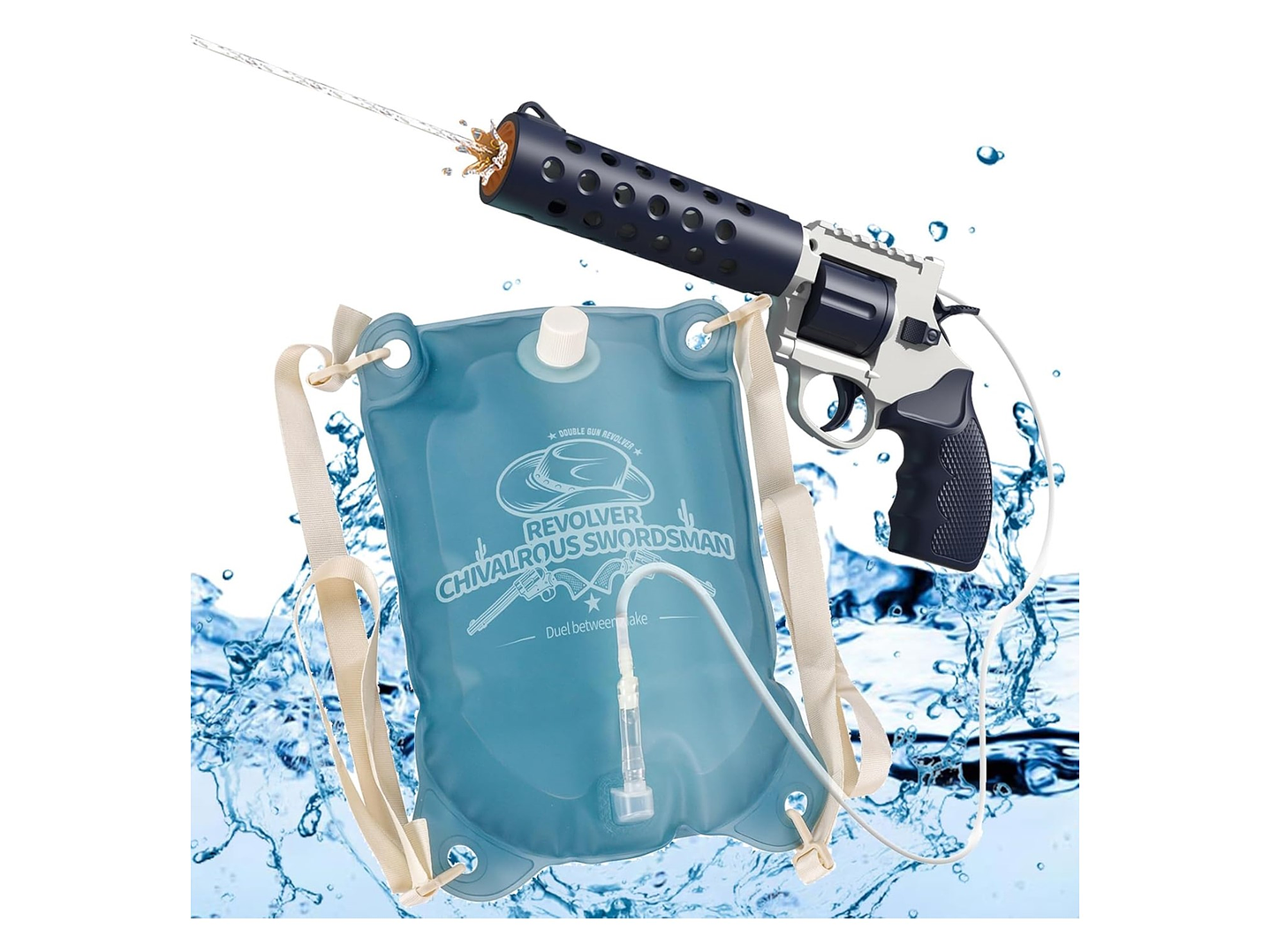Juguete Pistola De Agua Eléctrica Revolver Backpack DBG1797  5