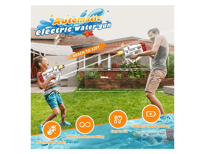 Juguete Pistola de Agua Eléctrica Uzi Recargable DBG1659 6