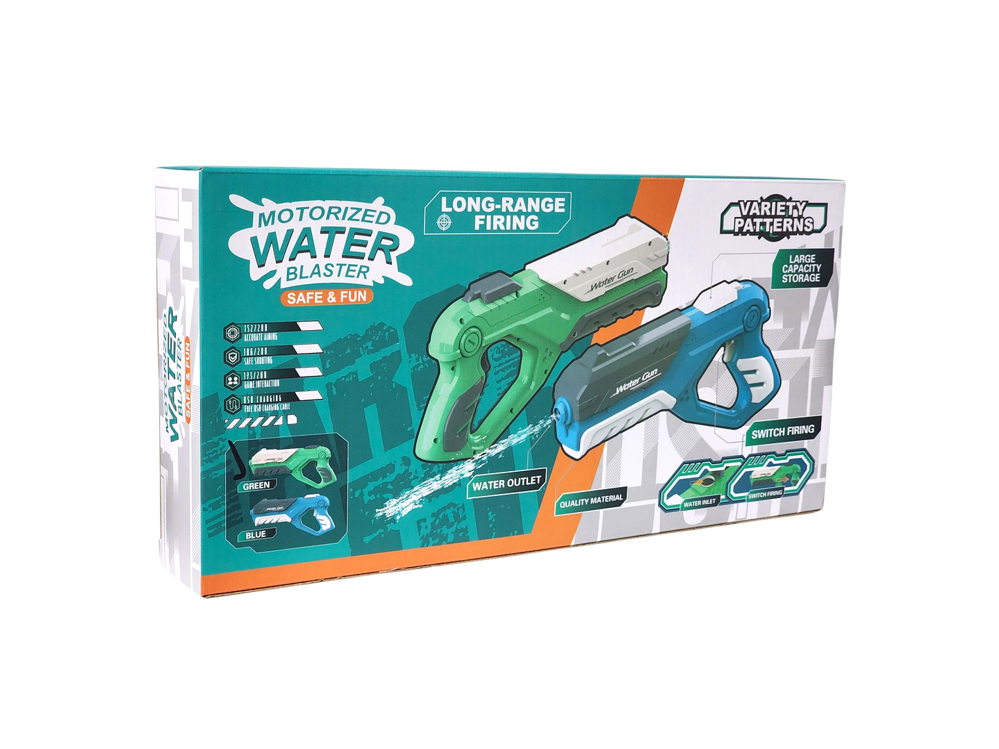 Pistola de Agua Motorizada Recargable Largo Alcance DBG1654 8