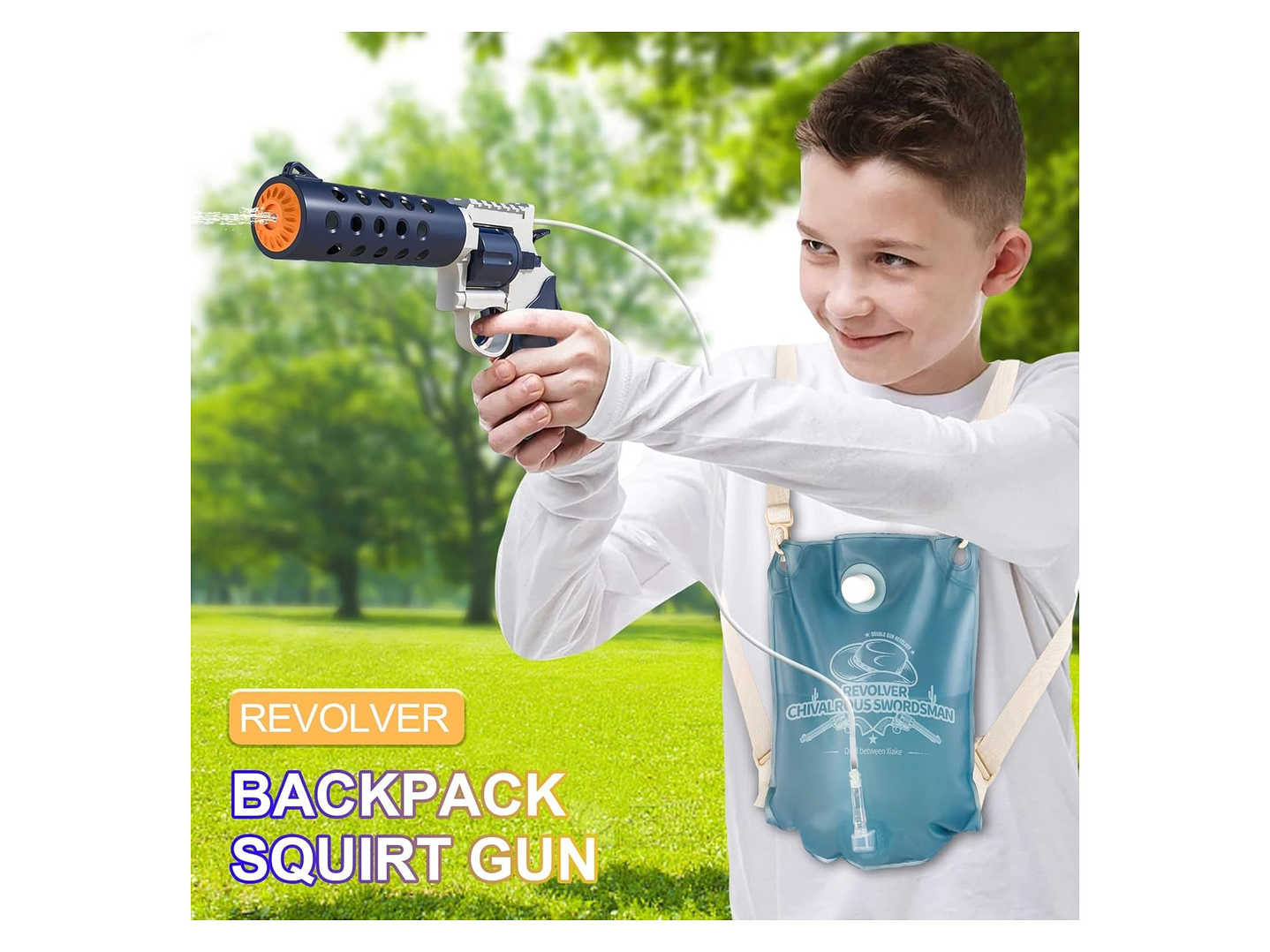 Juguete Pistola De Agua Eléctrica Revolver Backpack DBG1797  7