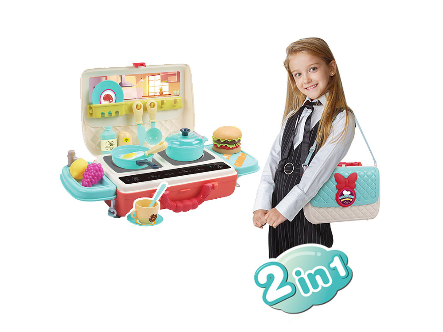 Juguete Maletín Mini Cocina + 28 accesorios 2 en 1 DBG1589 5