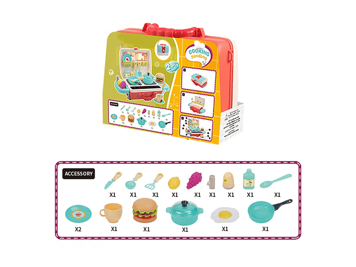 Juguete Maletín Mini Cocina + 28 accesorios 2 en 1 DBG1589 6