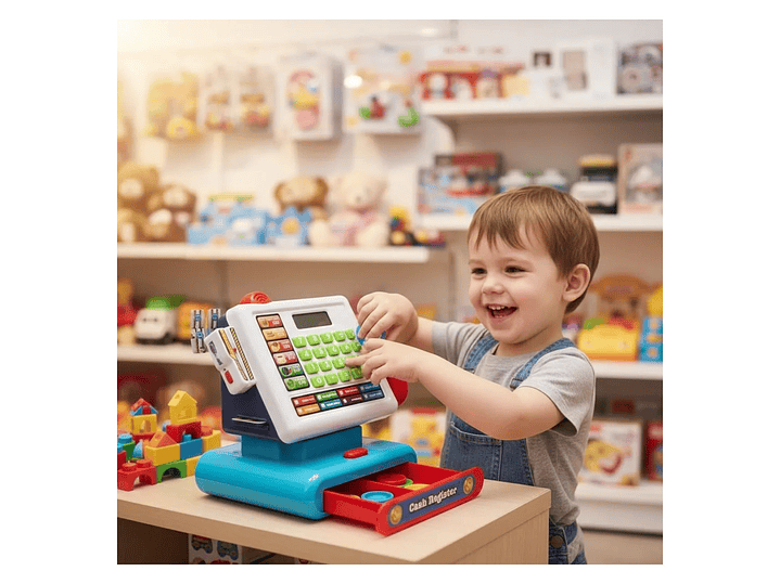 Juguete Caja Registradora Luz Sonido Y Accesorios DBG1610 6