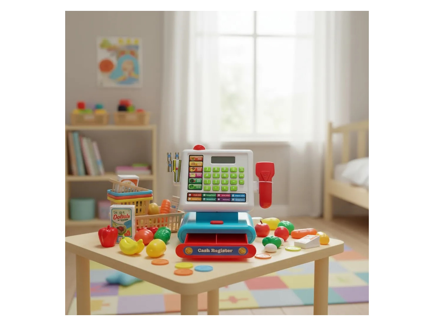 Juguete Caja Registradora Luz Sonido Y Accesorios DBG1610 7