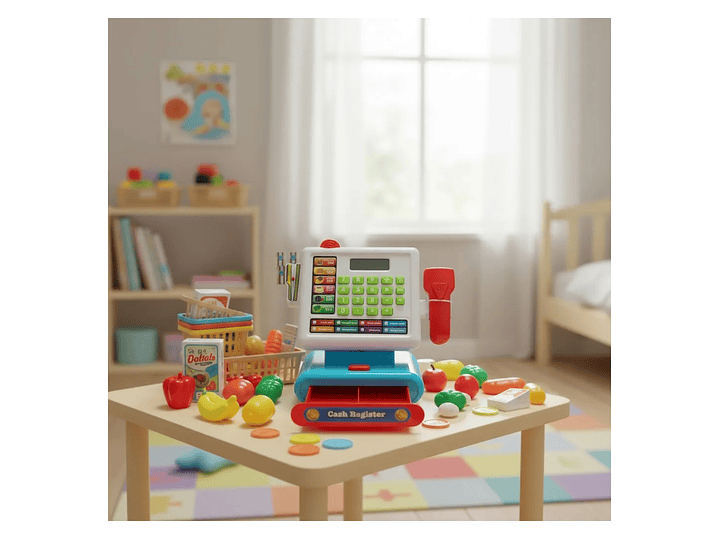 Juguete Caja Registradora Luz Sonido Y Accesorios DBG1610 7