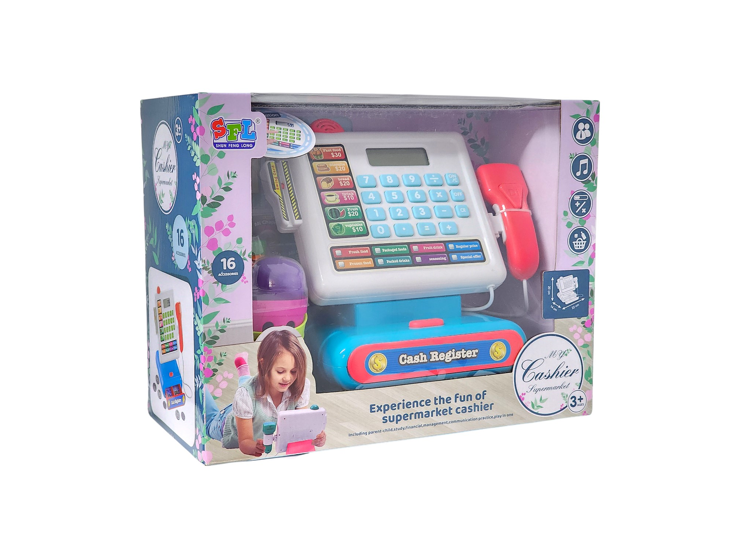 Juguete Caja Registradora Luz Sonido Y Accesorios DBG1610 8