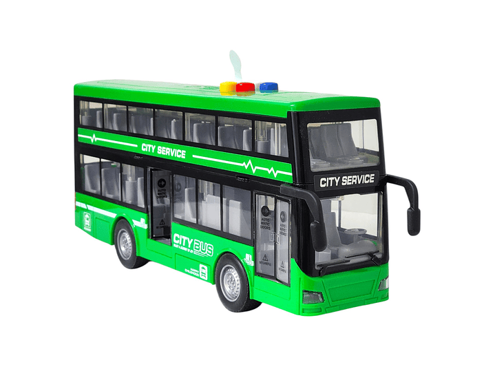 Juguete Autobús Dos Pisos Luces Sonidos 1:16 DBG1680G Verde 1