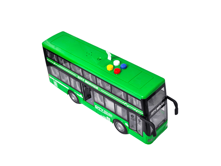 Juguete Autobús Dos Pisos Luces Sonidos 1:16 DBG1680G Verde 2