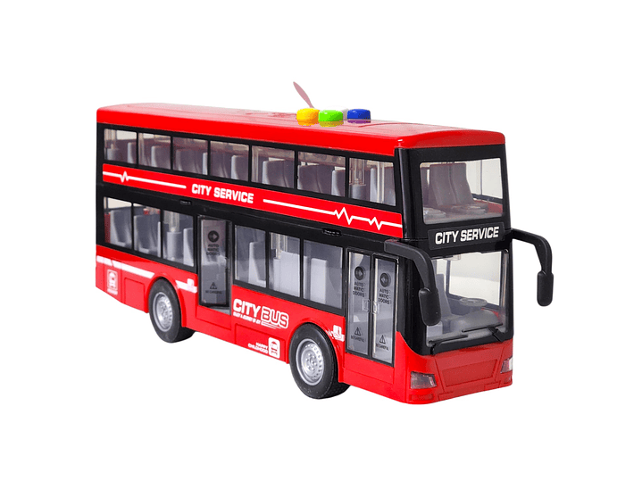 Juguete Autobús Dos Pisos Luces Sonidos 1:16 DBG1680R Rojo 1