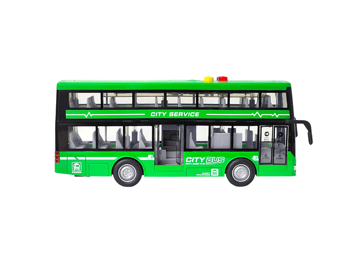 Juguete Autobús Dos Pisos Luces Sonidos 1:16 DBG1680G Verde 3