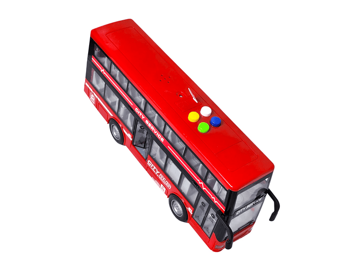 Juguete Autobús Dos Pisos Luces Sonidos 1:16 DBG1680R Rojo 2