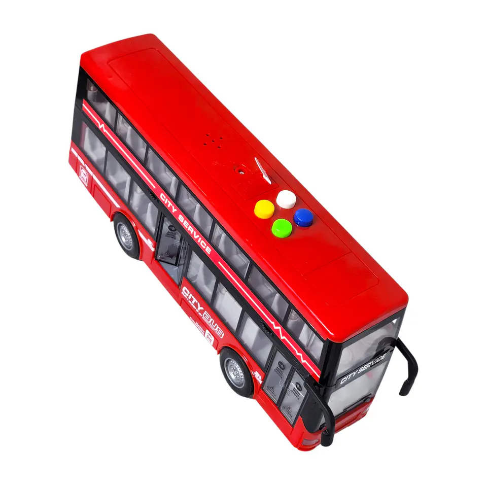 Juguete Autobús Dos Pisos Luces Sonidos 1:16 DBG1680R Rojo 2
