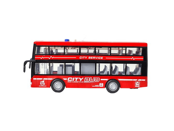 Juguete Autobús Dos Pisos Luces Sonidos 1:16 DBG1680R Rojo 3