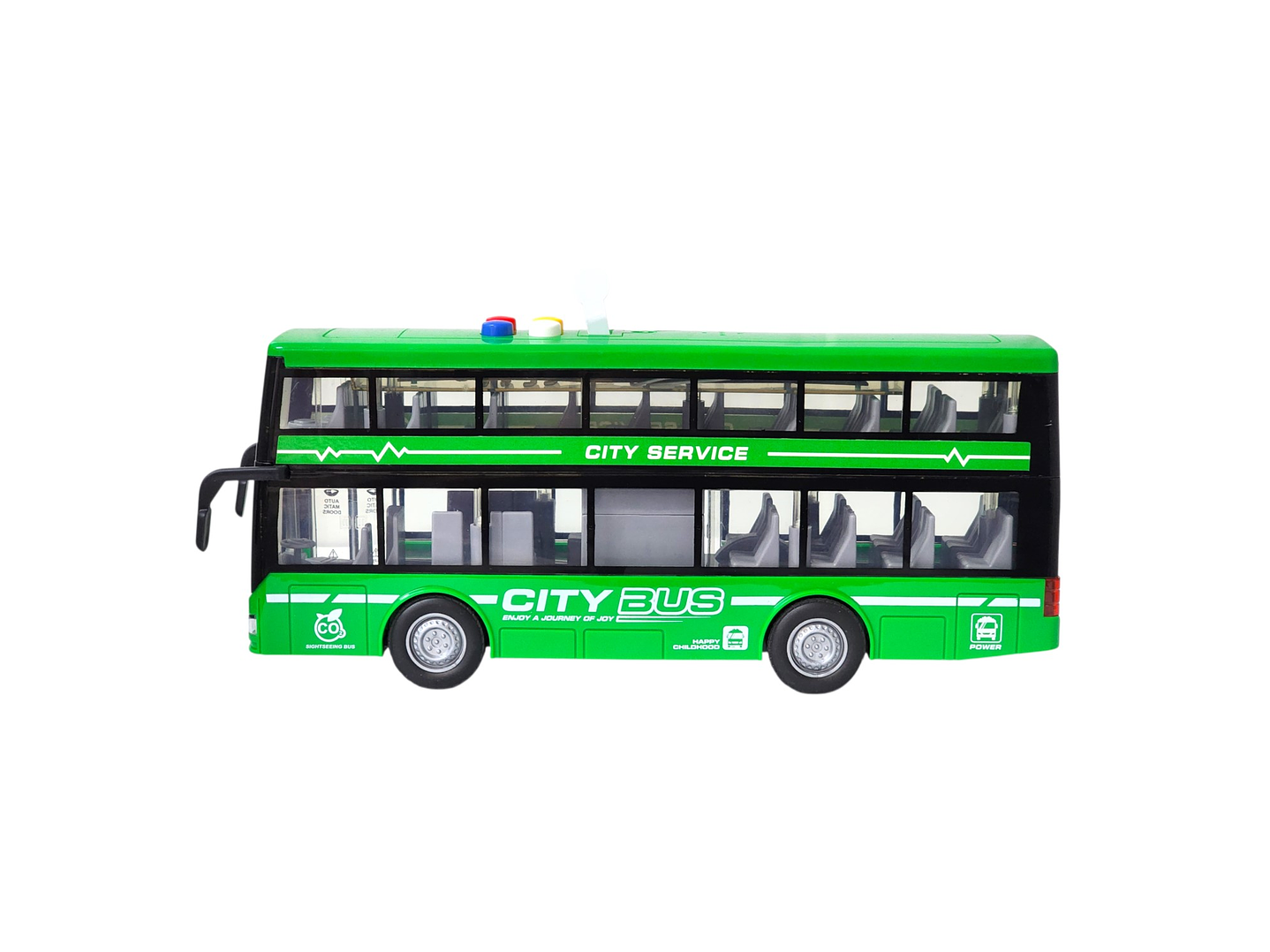 Juguete Autobús Dos Pisos Luces Sonidos 1:16 DBG1680G Verde 4