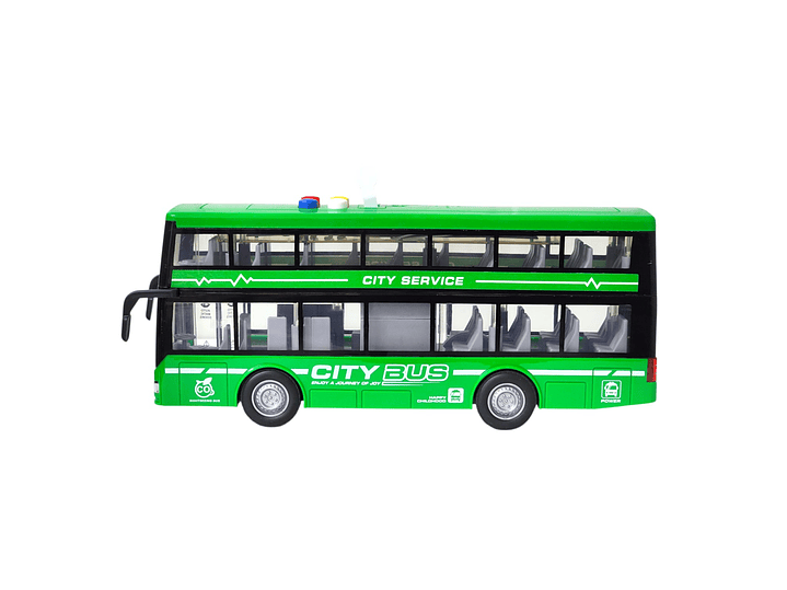 Juguete Autobús Dos Pisos Luces Sonidos 1:16 DBG1680G Verde 4