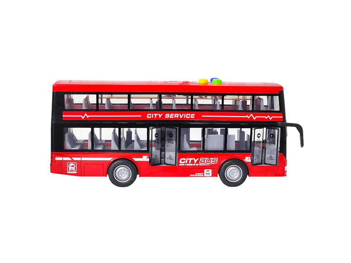 Juguete Autobús Dos Pisos Luces Sonidos 1:16 DBG1680R Rojo 4