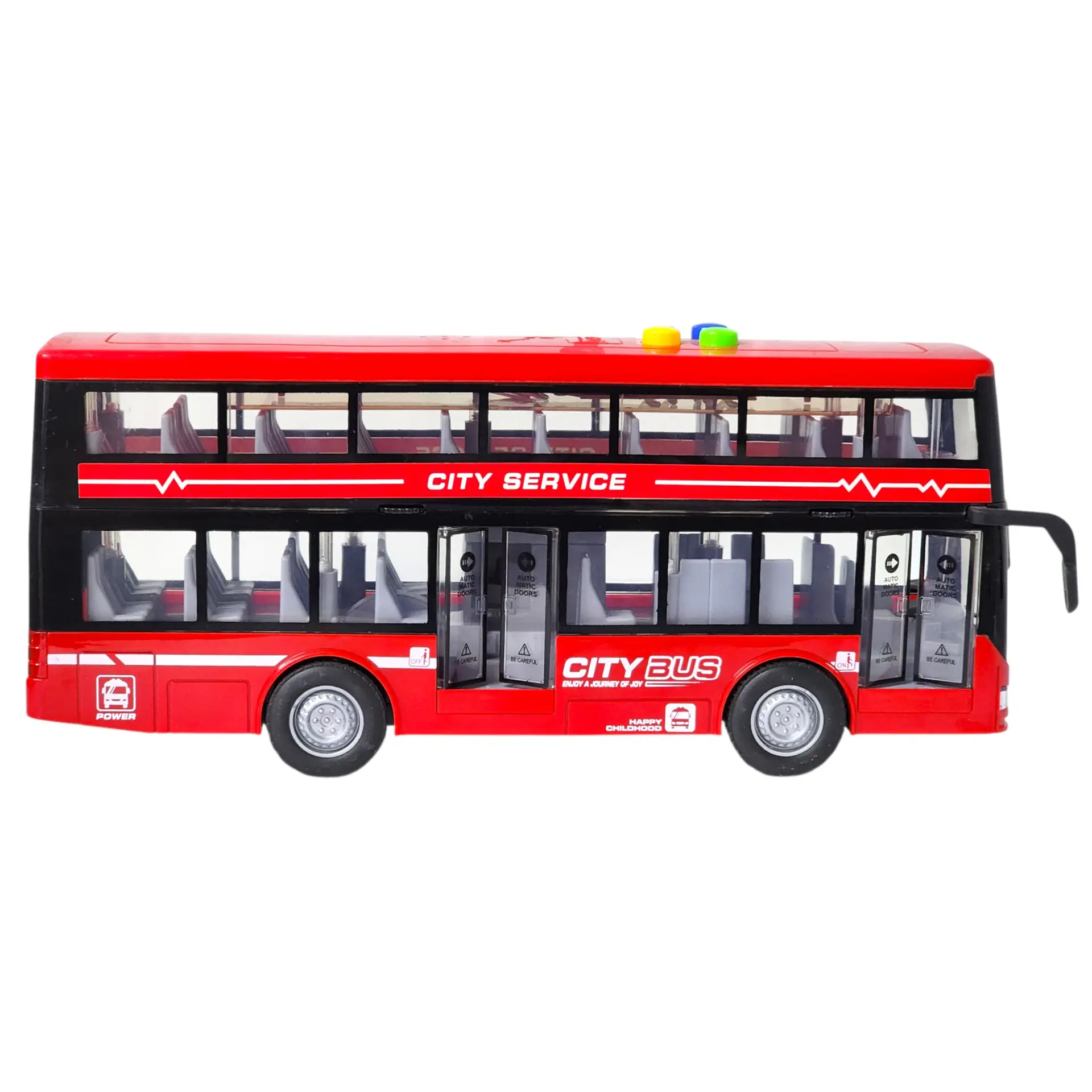 Juguete Autobús Dos Pisos Luces Sonidos 1:16 DBG1680R Rojo 4