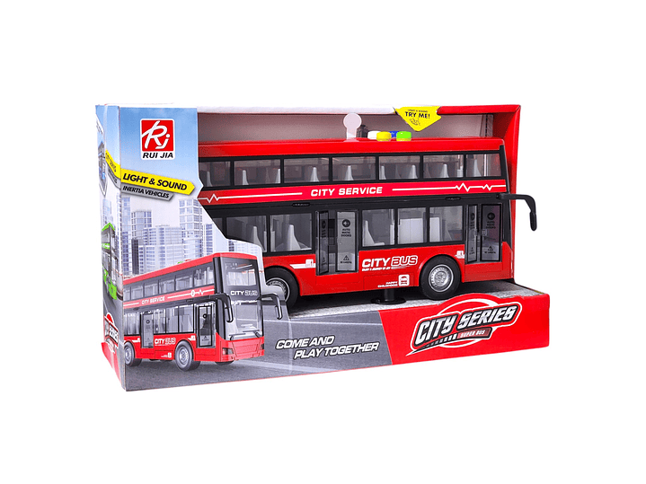 Juguete Autobús Dos Pisos Luces Sonidos 1:16 DBG1680R Rojo 6