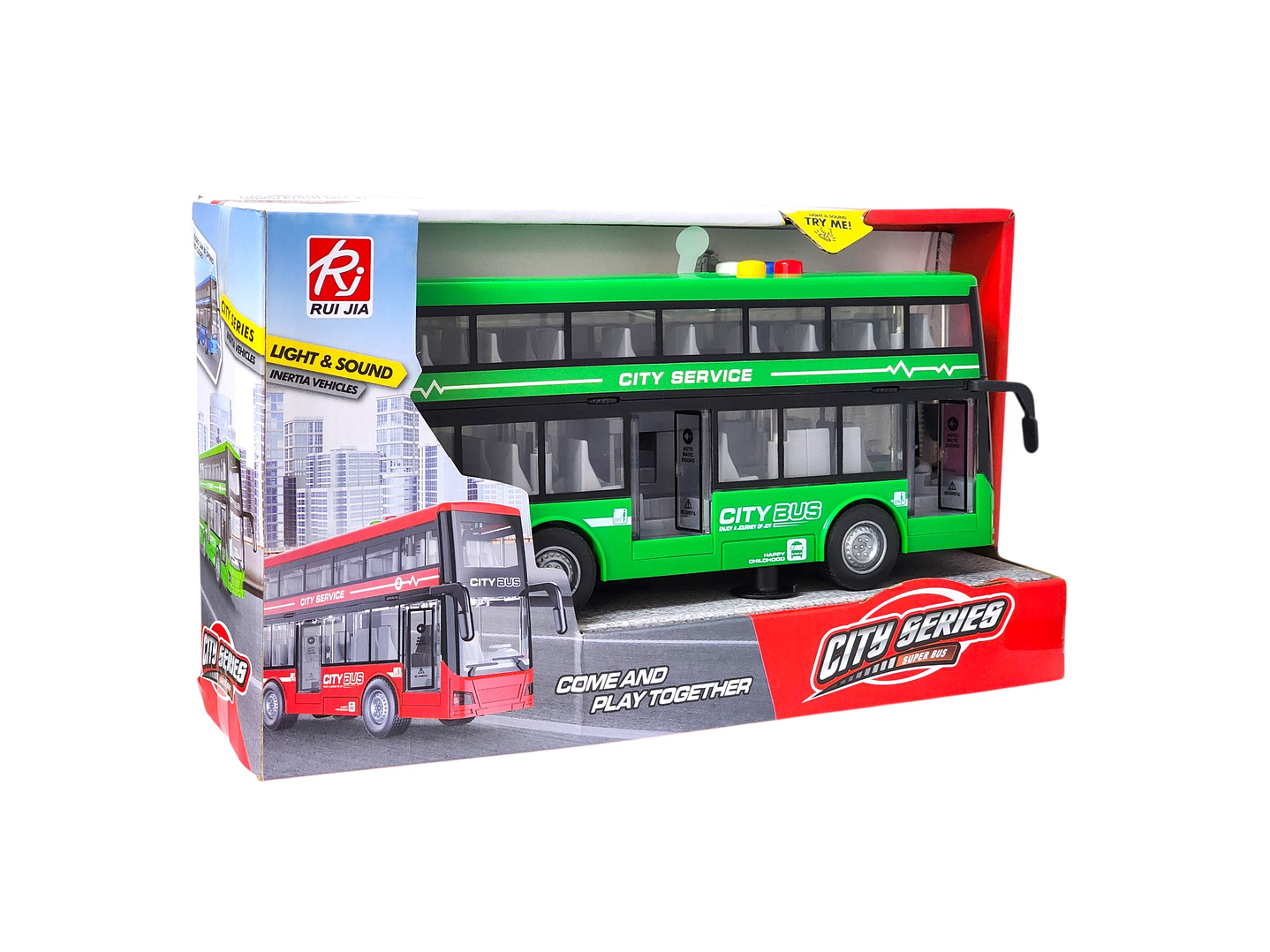 Juguete Autobús Dos Pisos Luces Sonidos 1:16 DBG1680G Verde 7