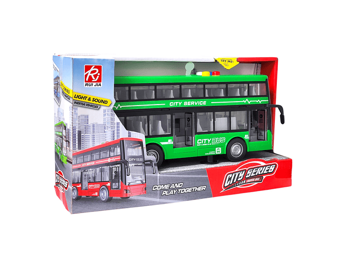 Juguete Autobús Dos Pisos Luces Sonidos 1:16 DBG1680G Verde 7