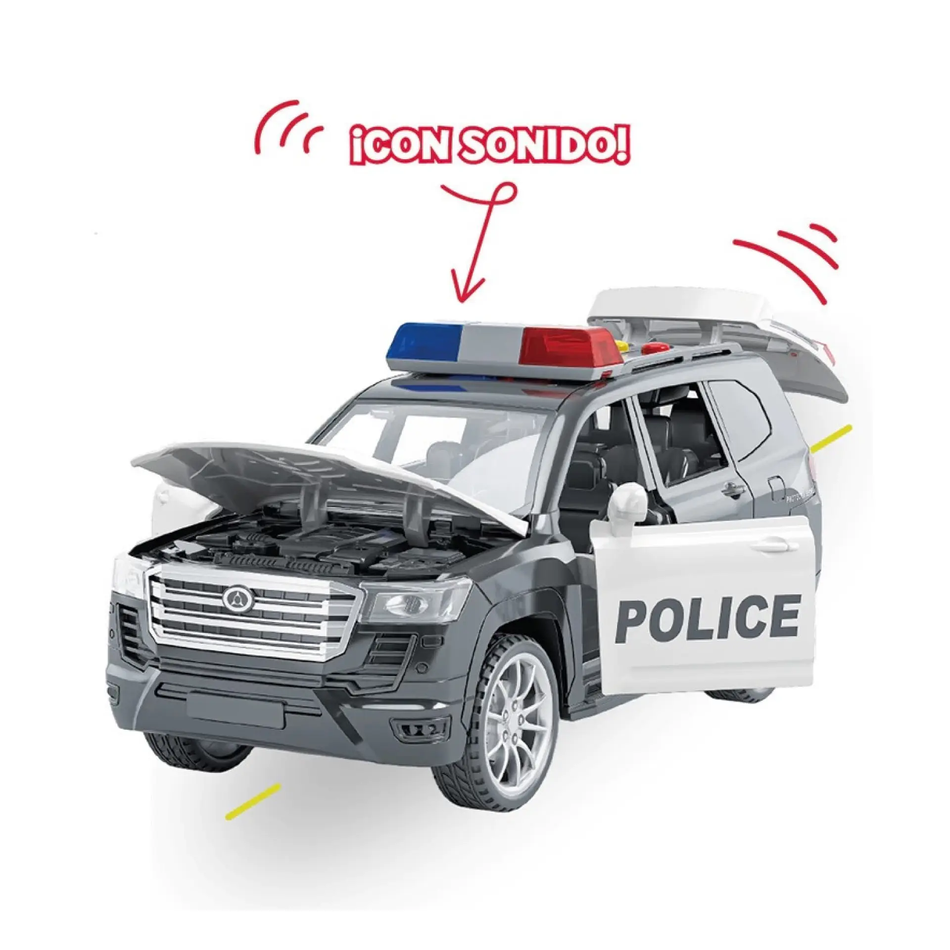 Juguete Camioneta Policía Luces Sonidos Interactiva DBG1682 6