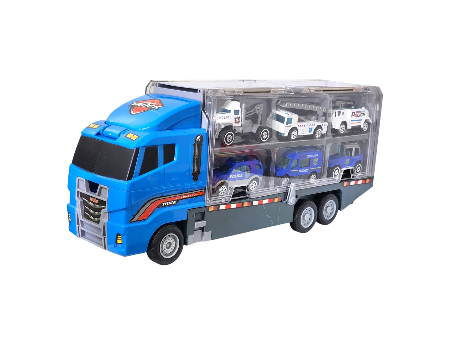 Juguete Camión Transporte Policial Fricción 6 Autos DBG1611 1
