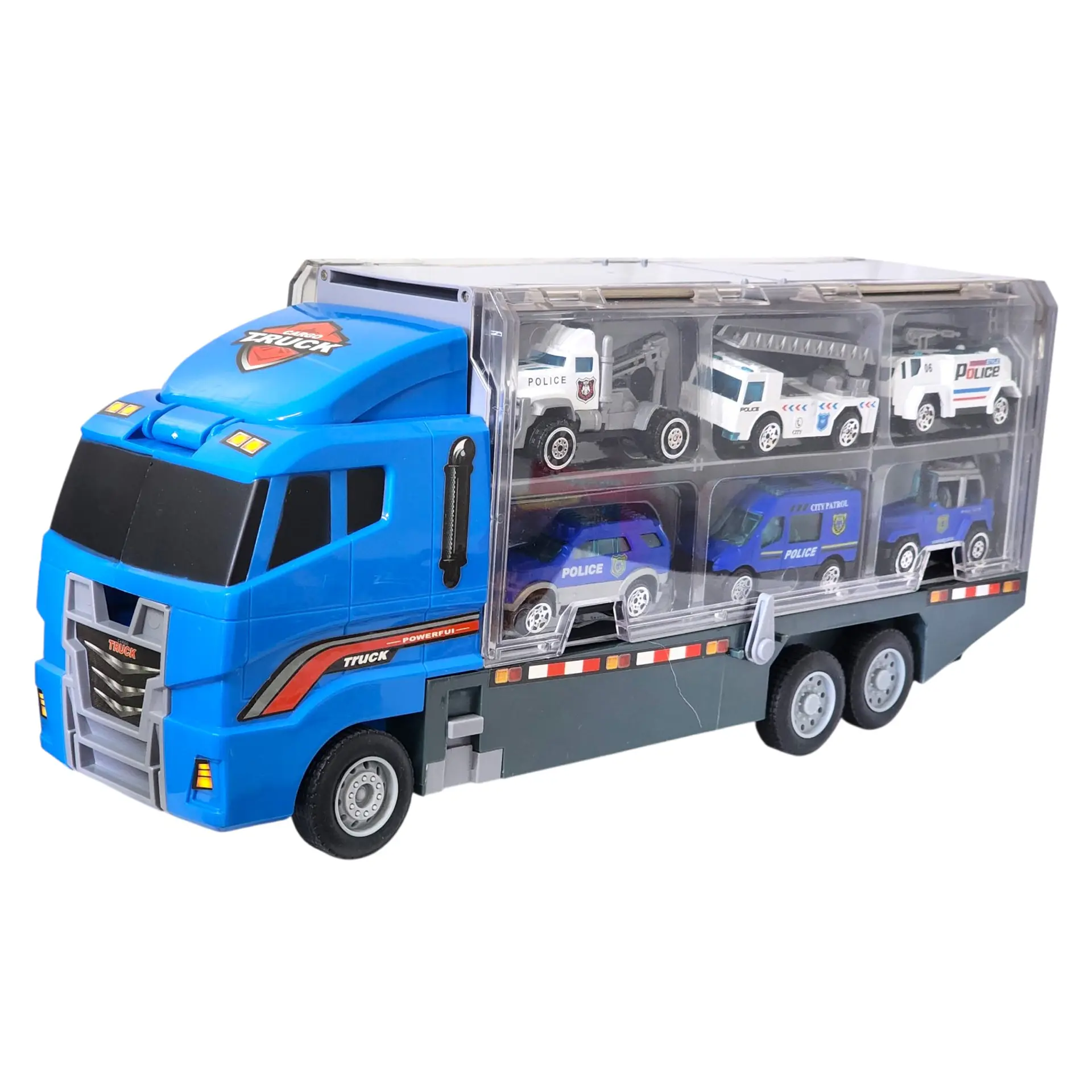 Juguete Camión Transporte Policial Fricción 6 Autos DBG1611 1