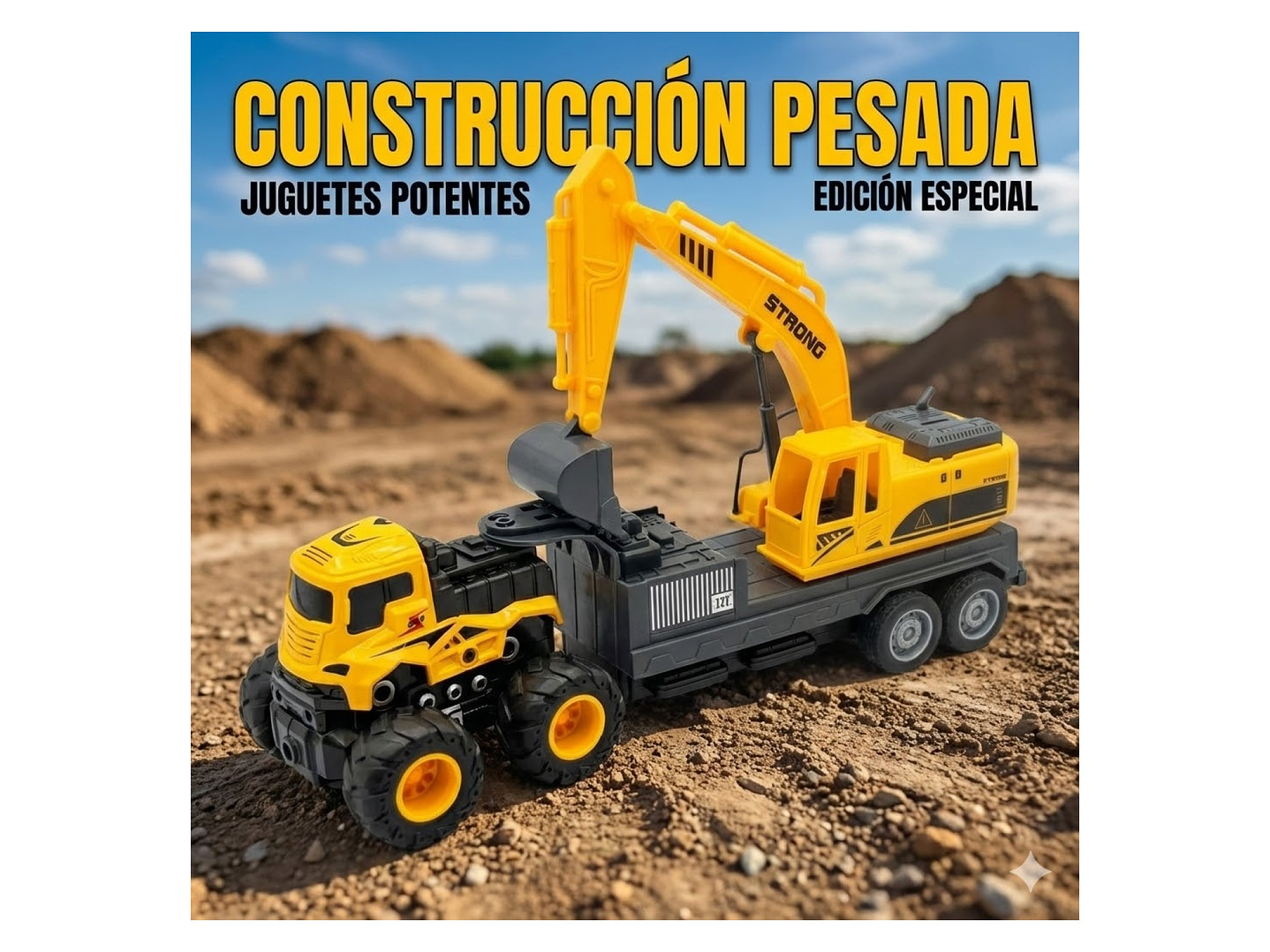 Juguete Camión de Remolque con Excavadora Fricción DBG1689 5